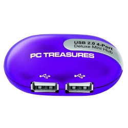 Mini USB 4 Port Hub - Purple