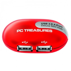 Mini USB 4 port hub - Red